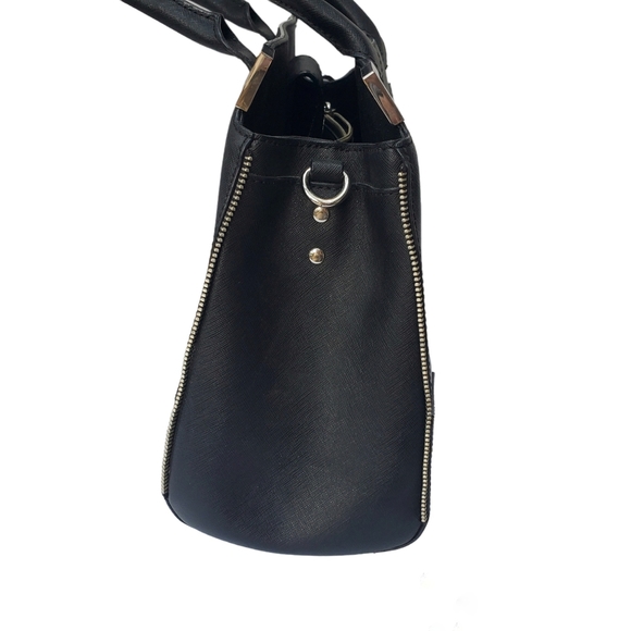 Rebecca Minkoff Leather Bag Regan Bedford Black Gold Amorous Satchel Shoulder - Picture 5 of 12